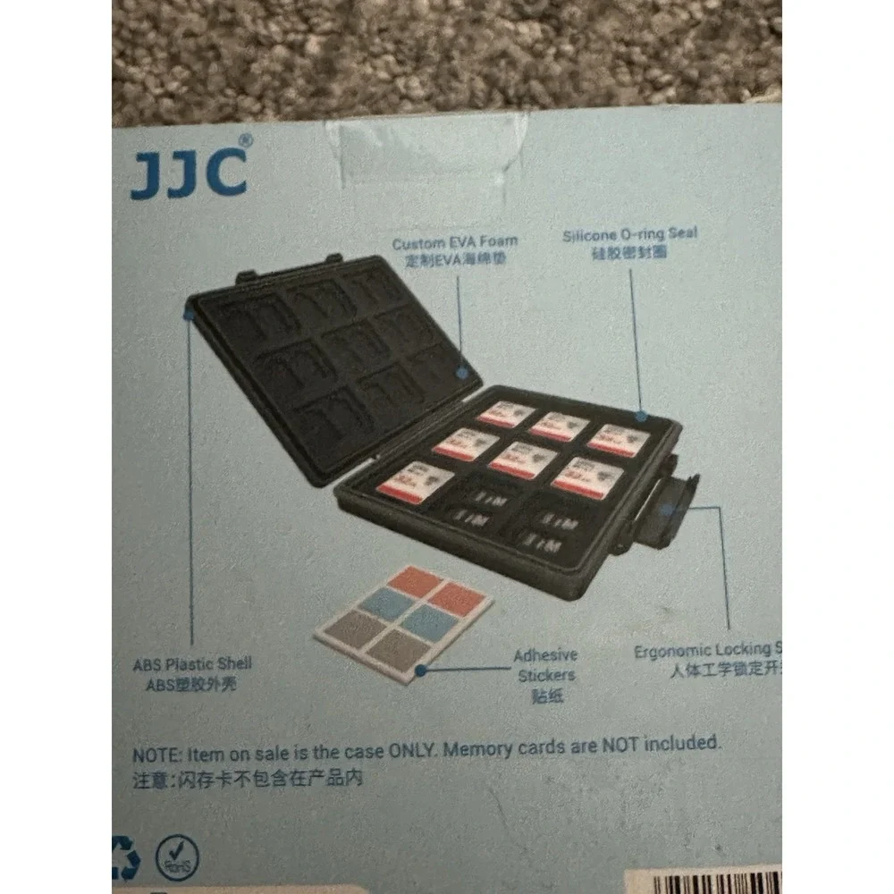 memory Card Case Jjc Stores 18 sd cards or 36 micro sd cards